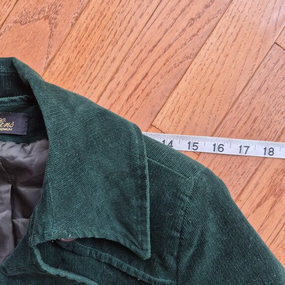 Green Corduroy Belted Jacket • Size 38 (S/M Fit) • Fully Lined - Picture 12 of 15